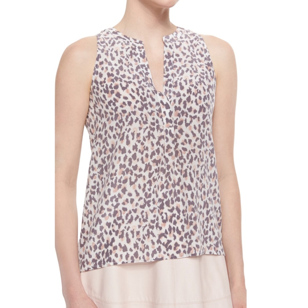Joie Aruna leopard print silk top